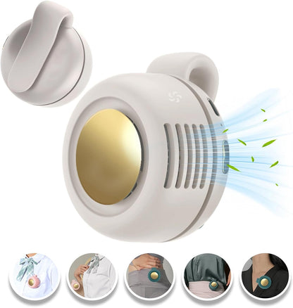 Portable Clip-On Fan, Mini USB Rechargeable 360° Rotatable Fan, Personal Fan 3-Speed Silent Mini Bladeless Fans (White)