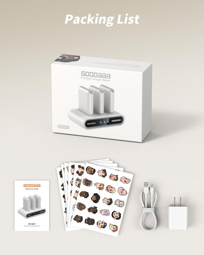 GOODaaa Portable Charger, 10000mAh Slim Power Bank Built in Cables