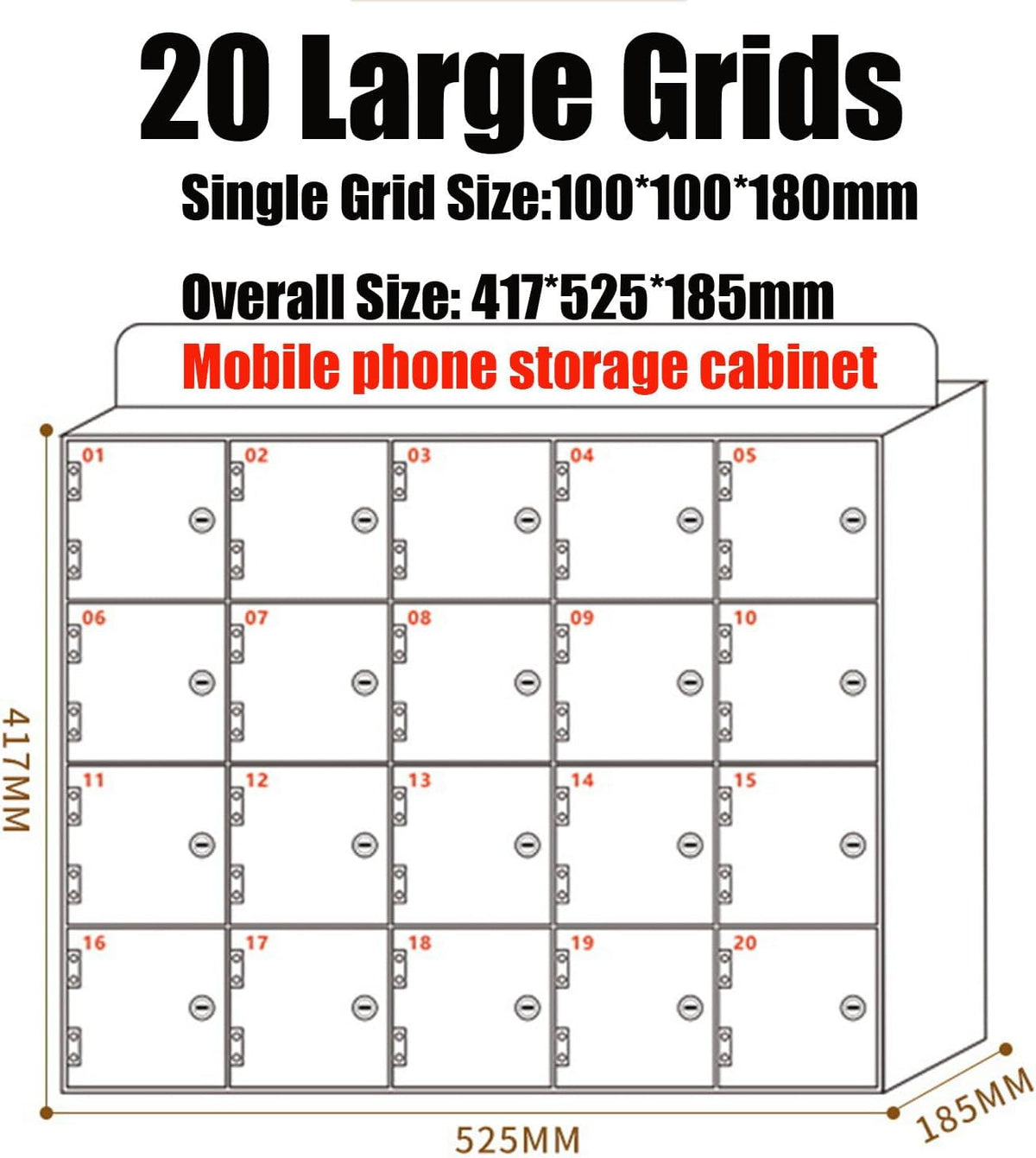 Acrylic Phone Charging Station 50 Slots Wallmounted with LockKeys Secure Mobile Device Nizer for Office Classroom Meeting Room Spacesaving Solution,4Slots