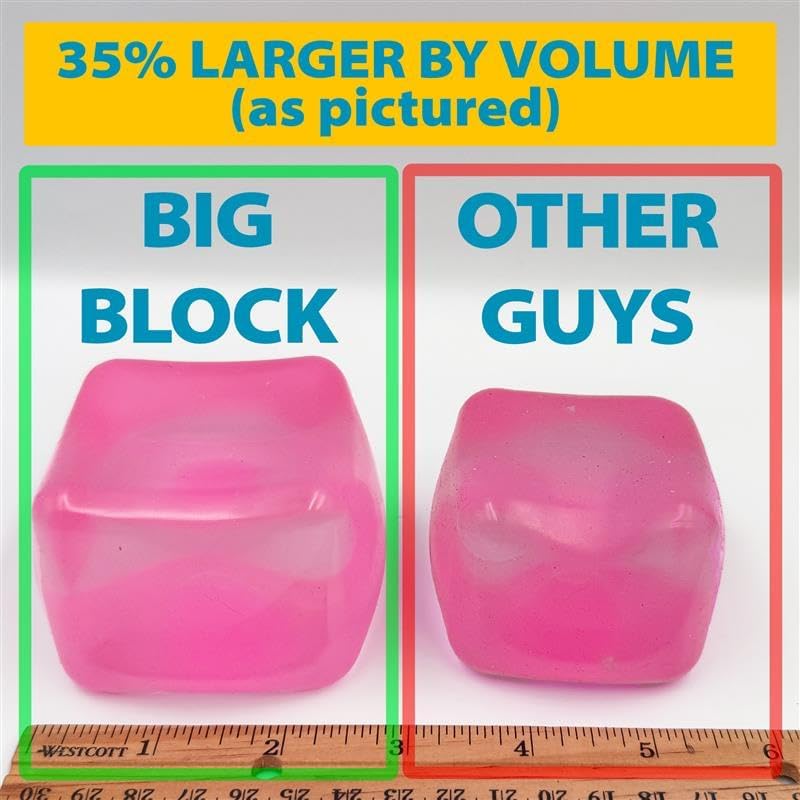 Premium Original Big Block Squeez'M Cube – 35% Larger Than The Standard Squishy Cube, Sensory Fidget Toy for Kids & Adults, Stress Relief, Focus & Play – Durable, Gift-Ready – ASTM Certified 3+
