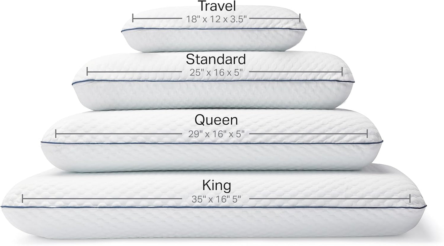 Weekender Cooling Gel Memory Foam Pillow for Sleeping – King Size, Ventilated Cooling Pillow for Side & Back Sleepers, Neck & Shoulder Support, Medium Firm, Washable Cover