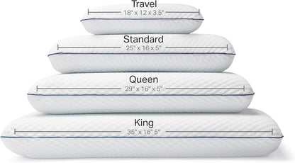 Weekender Cooling Gel Memory Foam Pillow for Sleeping – King Size, Ventilated Cooling Pillow for Side & Back Sleepers, Neck & Shoulder Support, Medium Firm, Washable Cover