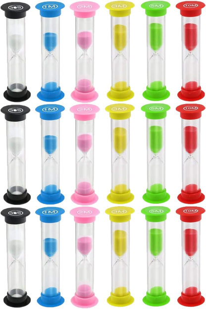 Sand Timer, KISEER 6 Pcs Colorful Hourglass Sandglass Sand Clock Timers Set 30sec / 1min / 2mins / 3mins / 5mins / 10mins for Brushing Children's Teeth, Cooking, Game, School, Office