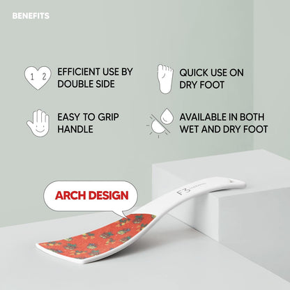 S-Line Emery Foot File, Colossal Double-Sided Pedicure Tool, Effective for Cracked Heel, Ergonomic Design for Easy Grip (White)