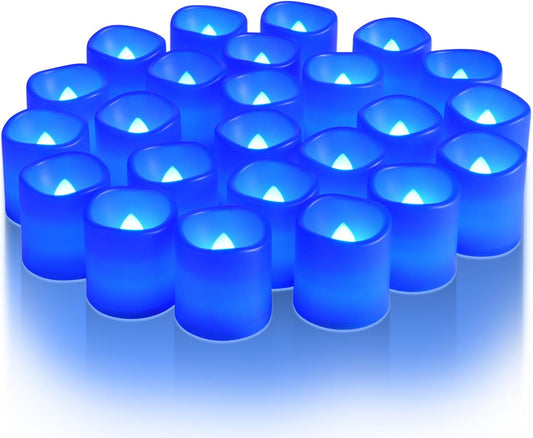 Homemory 24Pack Flickering Flameless Votive Candles for Wedding Decoration, 200+Hour Warm White Battery Operated LED Tealight, Electric Fake Candles for Party, Receptions, Halloween, Christmas