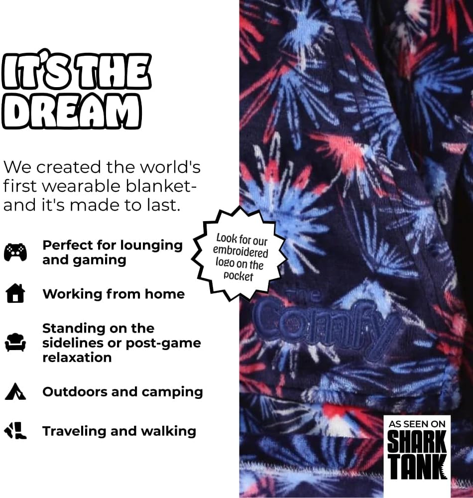 THE COMFY Dream | From Shark Tank | Patented | No Sherpa | Light Wearable Blanket Hoodie | Gift for Women & Men | One Size
