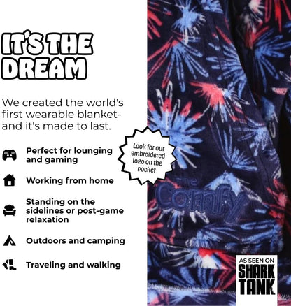 THE COMFY Dream | From Shark Tank | Patented | No Sherpa | Light Wearable Blanket Hoodie | Gift for Women & Men | One Size