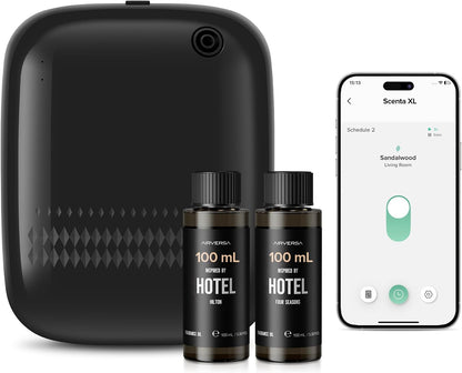 Airversa Waterless Essential Oil Diffuser for Home Large Room and Commercial Use, Up to 2000 sq ft, App Control Cold Air Diffuser, 400mL, DC-12V/1A Plug in Wall, Smart Scent Air Machine, ANW-White