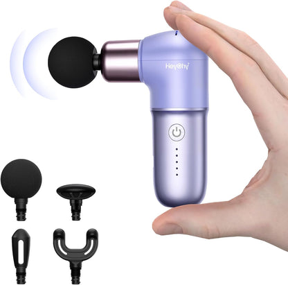 HEYCHY Super Mini Massage Gun, Deep Tissues Percussion Muscle Massager | Compact Sports Travel Massage Gun, FSA Eligible Portable Massager Gun for Her Him, Handheld Massager Gun HSA Eligible Black