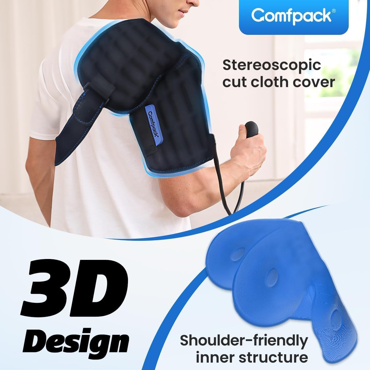 Comfpack Compression Ankle Ice Pack Wrap for Foot Pain Relief
