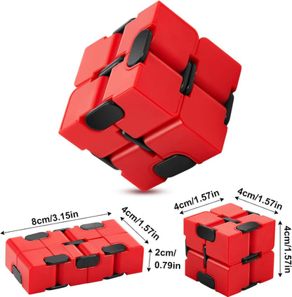Skylety Cube Anxiety Relief Toy Hand Held Magic Sensory Stress Cube Toy for Adults Relieve Stress Christmas Party Favors(4 Pcs,Starry)