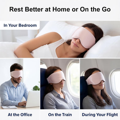 Weighted Blackout Sleep Mask for Men, 3D Contoured Zero Eye Pressure, Lash-Friendly Deep Eye Cups, Adjustable Slide Buckle Strap, Office Nap & Business Travel Essential, Relaxation Gift for Him(Black)