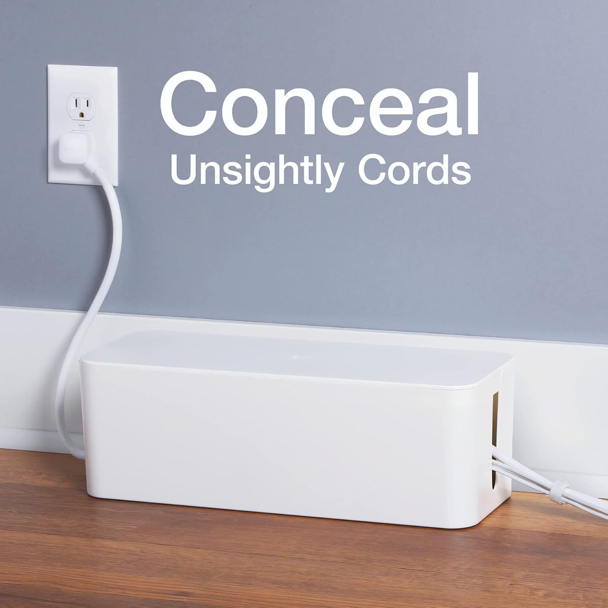 Oxford Cable Management Box, 3 Pack Small Medium Large, Cord Hider, White