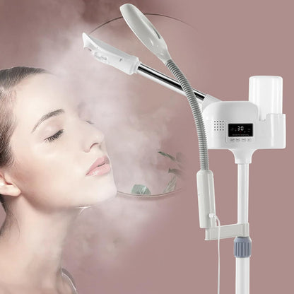 Artist hand Professional Facial Steamer with 5X LED Magnifying Lamp 3 in 1