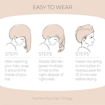 MaopaoBeauty Hair Towel Wrap for Women Long&Thick Hairs Head Wrap 1Pack Super Absorbent Hair Drying White Waffle Bath Towels for Curly Quick Dry Hair Drying Towels with Button