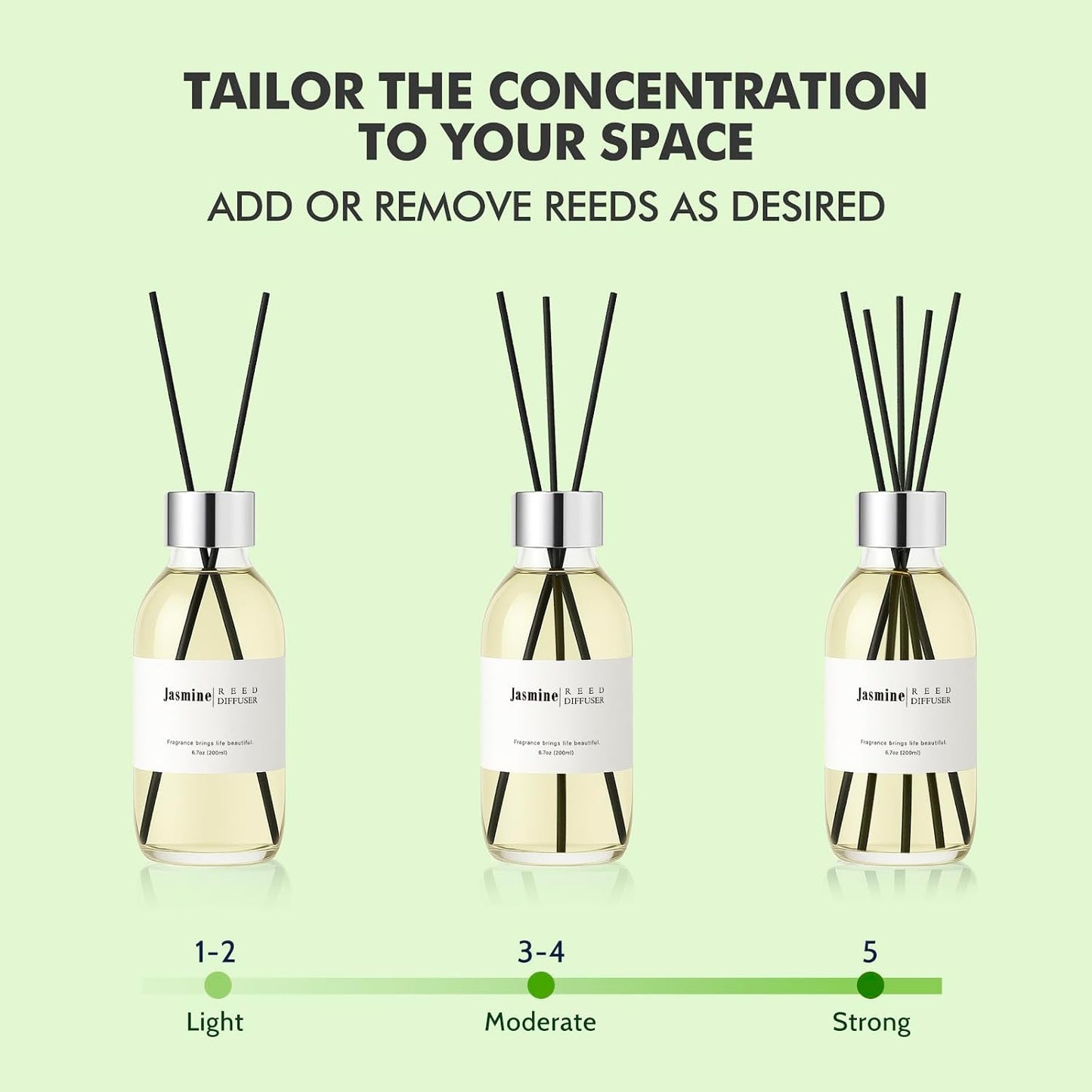 Clesh Reed Diffuser Set, 6.7 oz Eucalyptus Scented Diffuser with Sticks, Home Fragrance Reed Diffuser for Bathroom Shelf Decor