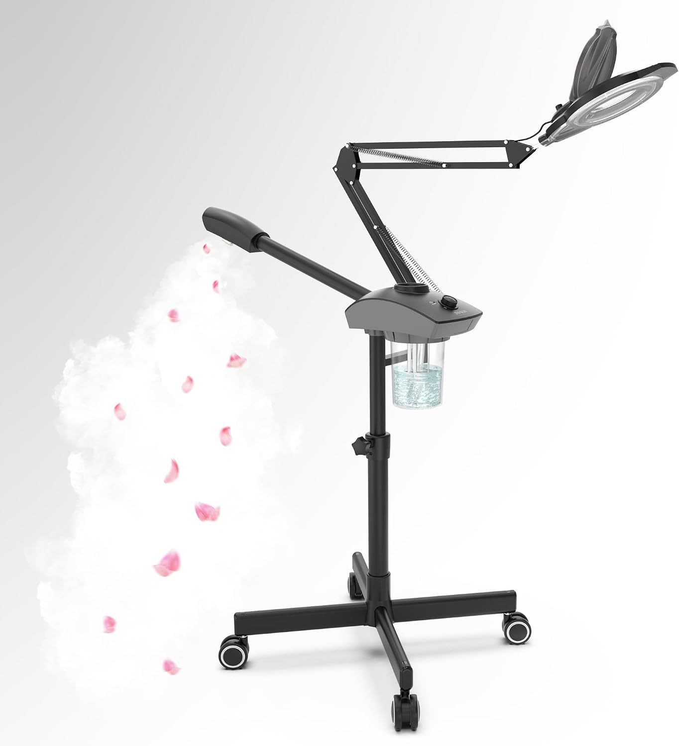 TASALON Professional 2-in-1 Facial Steamer, Ozone Face Steamer with 5X Magnifying Lamp Deep Cleaning Pore,Hot Mist Face Steamer Salon Spa Beauty Skin Care Equipment, Aroma Therapy Nozzle Included
