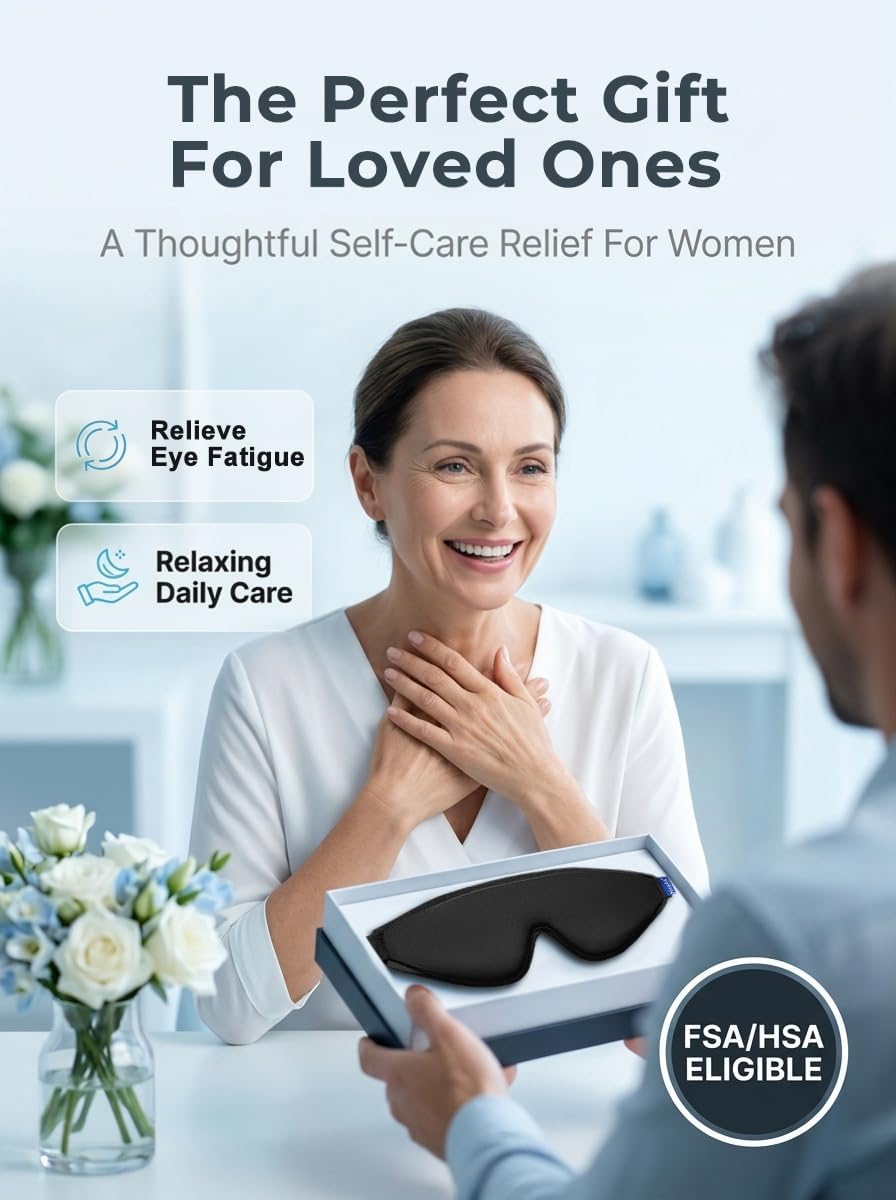 Cooling Gel Eye Mask for Puffy Eyes, Larger Full-Eye Cold Compress for Swelling, Ice-Cold Gel Therapy, Forehead & Upper Cheek Cooling Relief, Reusable Ice Pack for Eyes, FSA Eligible HSA, Black
