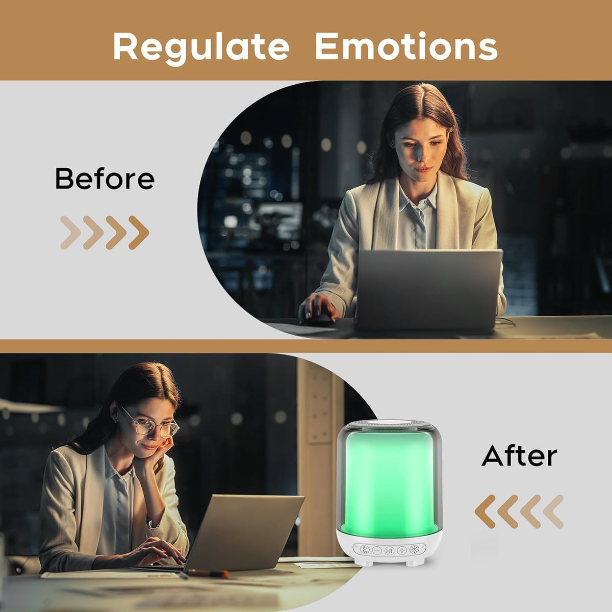 Light Therapy Lamp for Anxiety Relief, Designed for Photosensitivity, Migraine and Insomnia, Soft Light Paired with Soothing Music to Aid Sleep and Emotional Regulation