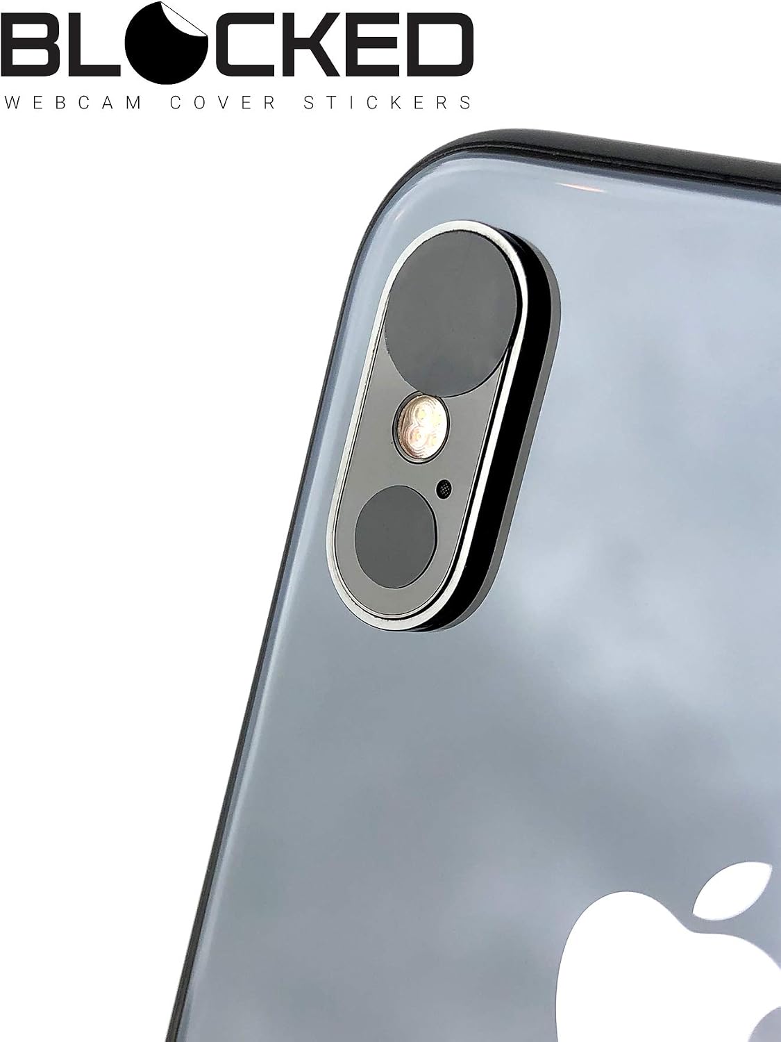 Blocked Original Vinyl Webcam Cover Stickers | Restickable & Stackable Privacy Covers | for All Camera-endable Devices | 3-Sizes | 57 Black Tabbed (Muted Matte)