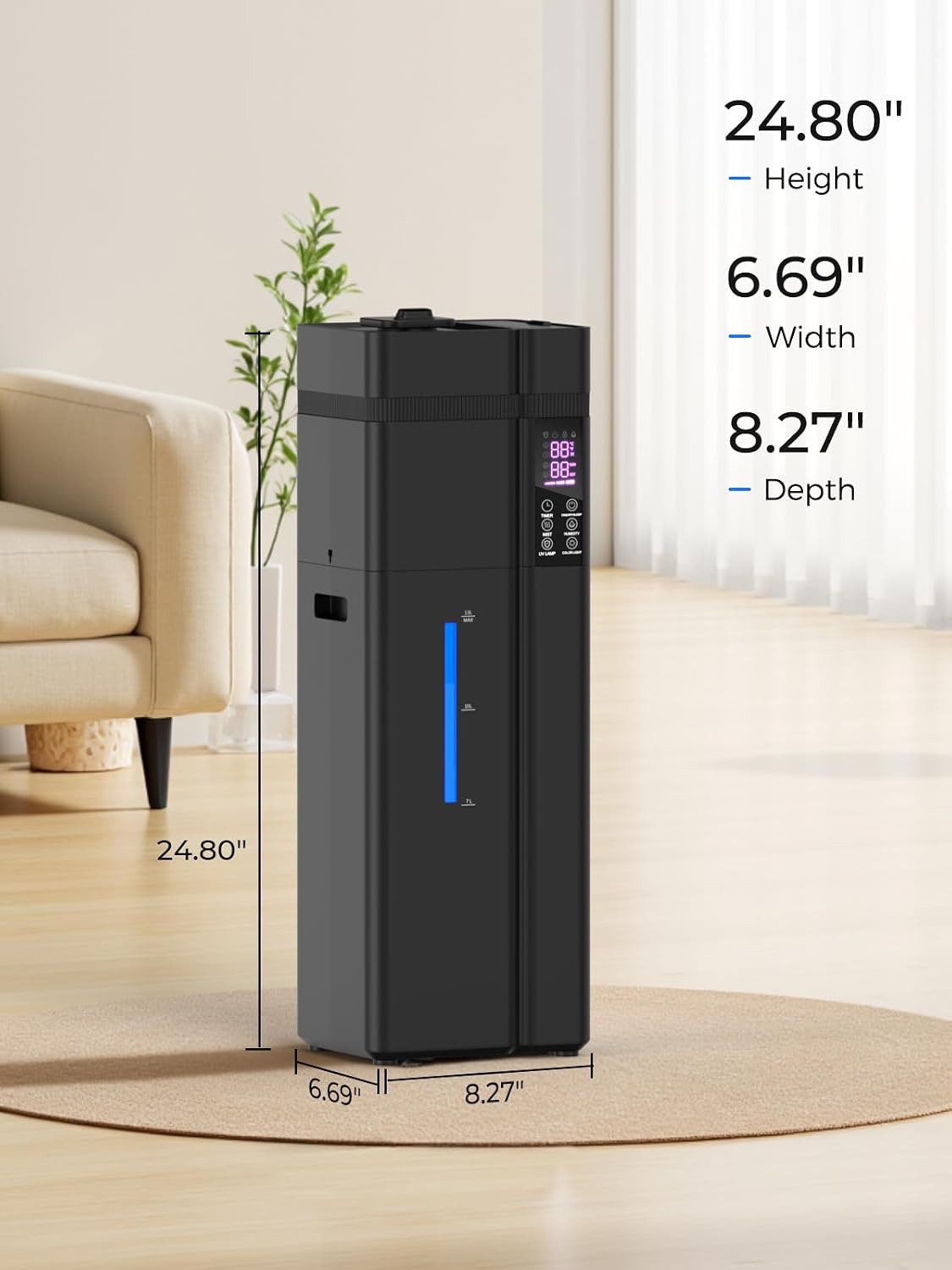 13L/3.43Gal Humidifier Large Room, 800ft² Coverage, 100H Runtime, Auto Humidity Control, Top Fill, Humidifiers for Bedroom, 35dB Quiet, Sleep Mode, Aroma Diffuser, 24H Timer, Auto Shut-off Protection