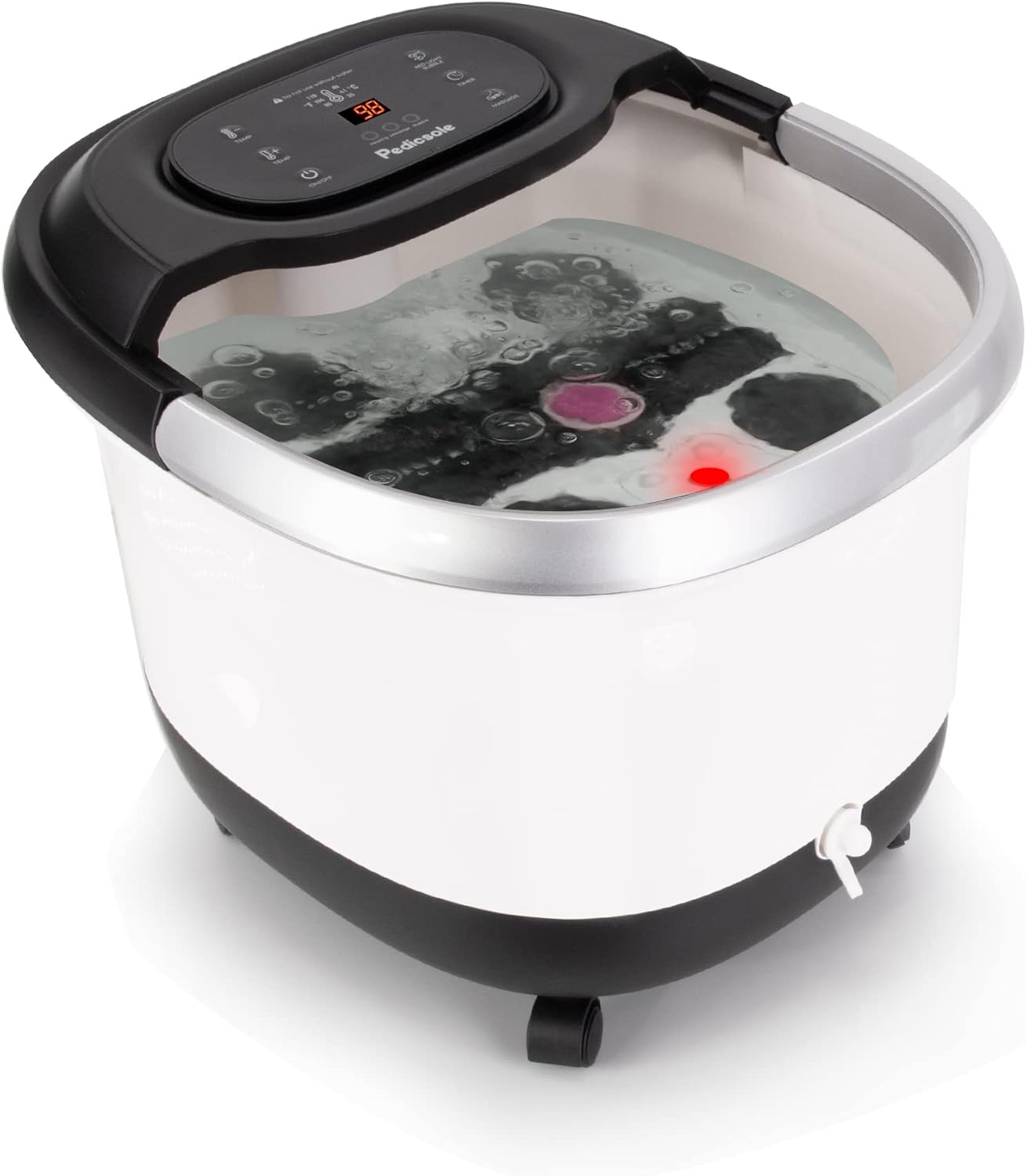 Luxury All in One Foot Spa - Motorized and Heated Foot Spa - Enjoy The Same Pedicure Foot Spa at Home Heat, Bubble Jets, Pedicure Stone, Motorized Massage Roller to Relieve Feet Stress