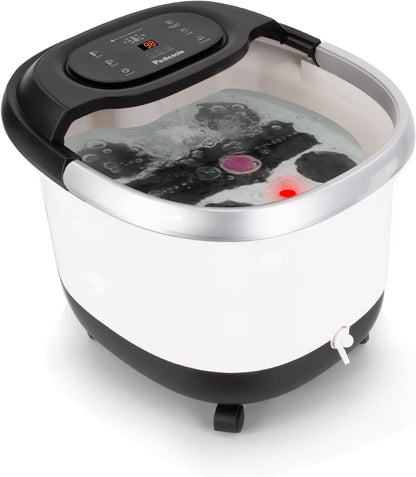 Luxury All in One Foot Spa - Motorized and Heated Foot Spa - Enjoy The Same Pedicure Foot Spa at Home Heat, Bubble Jets, Pedicure Stone, Motorized Massage Roller to Relieve Feet Stress