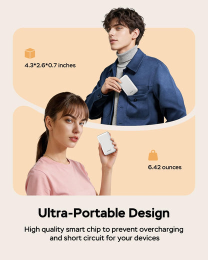 GOODaaa Portable Charger, 10000mAh Slim Power Bank Built in Cables
