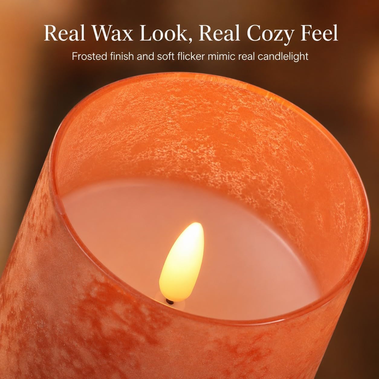 ANGELLOONG Flickering Flameless Candles, Realistic Battery Operated Candles with Remote and Timer, Set of 3 LED Candles for Fall Room Home Wedding Decor Centerpieces Table Party Christmas Decorations