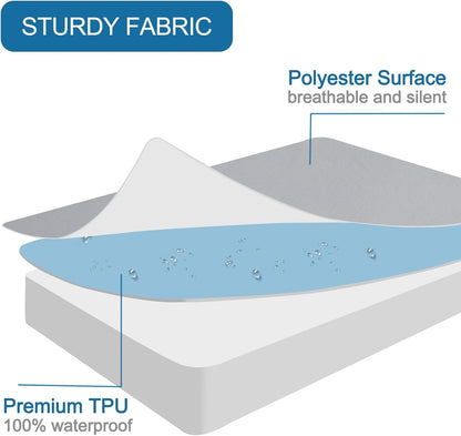 SPRINGSPIRIT Full Size Waterproof Mattress Protector, Full Mattress Cover Pad Waterproof with Deep Pocket up to 14’’, Bed Fitted Sheet