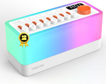 TMEHM 3-in-1 White Noise Machine for Sleep, Bluetooth Speaker, Night Light