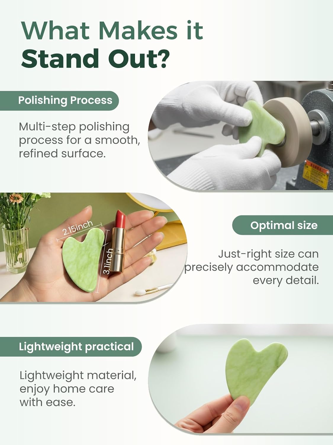 Face Roller & Gua Sha Facial Tools, Face Massager for Self Care, Jade Roller for face, Jawline Sculpting and Puffiness Reducing