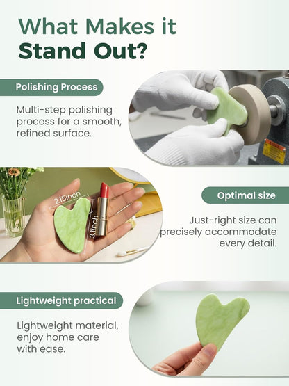 Face Roller & Gua Sha Facial Tools, Face Massager for Self Care, Jade Roller for face, Jawline Sculpting and Puffiness Reducing