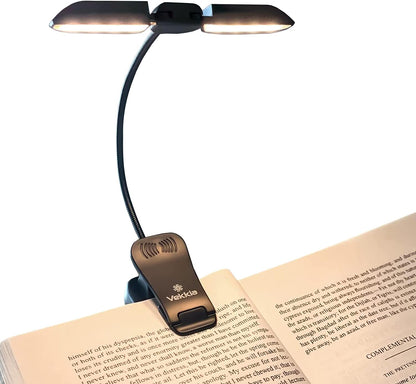 Vekkia 14 LED Rechargeable Book Light for Reading at Night, Eye-Care Reading Light for Books in Bed, 180° Adjustable, Clip on Lamp, 3 Color Temperatures, Lightweight, Present for Reader