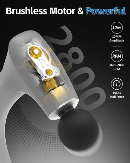 2-in-1 Detachable Massage Gun Deep Tissue with Extension Handle