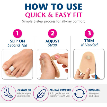PediFix Podiatrists' Choice Toe Straightener – 3-Pack Toe Aligners Gently Help Realign Crooked, Overlapping, and Hammer Toes – Designed for Comfort and Daily Relief – One Size Fits Most