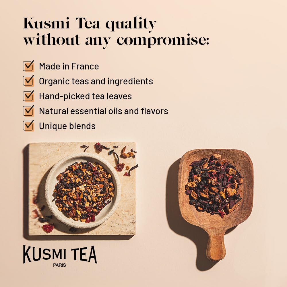 Kusmi Tea - Prince Vladimir - Organic Earl Grey Black Tea with Orange - Flavored with Citrus, Cinnamon, Bergamot, Vanilla & Spices - Caffeinated Tea - Loose Leaf Tea - Tin Box of 3.5 oz