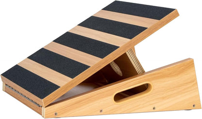StrongTek Professional Wooden Slant Board, Adjustable Incline Board, and Calf Stretcher, Stretch Board - Extra Side-Handle Design for Portability, Full-Coverage