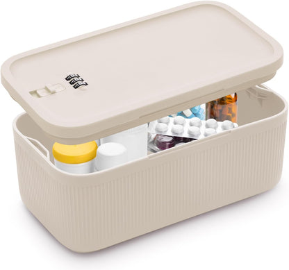 Lockable Storage Box, Small Lock Box with Combination Code for Phone/Medicine Safe/Food Home/Refrigerator/Office/Personal Items/Travel/Gift,9.25 x 5.04 x 3.62’’