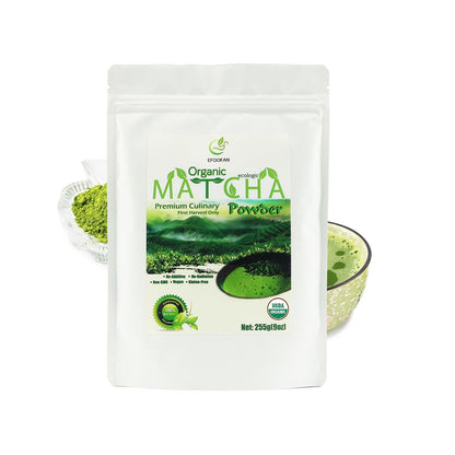 EFOOFAN Organic Ceremonial Matcha Powder, 1st Harvest Shade-Grown, 45g Tin