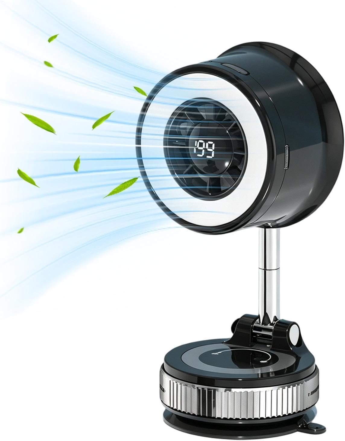 Portable Fan for Travel 199 Wind Speeds 360 Degree Adjustable Suction Cup