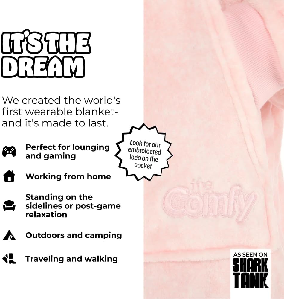 THE COMFY Dream | From Shark Tank | Patented | No Sherpa | Light Wearable Blanket Hoodie | Gift for Women & Men | One Size