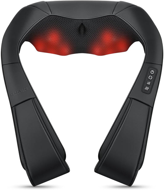 Medcursor Neck Massager with Heat - Deep Tissue Pain Relief, Rechargeable Shiatsu Neck and Shoulder Massager, Ideal Choice for Men, Women, Mom & Dad