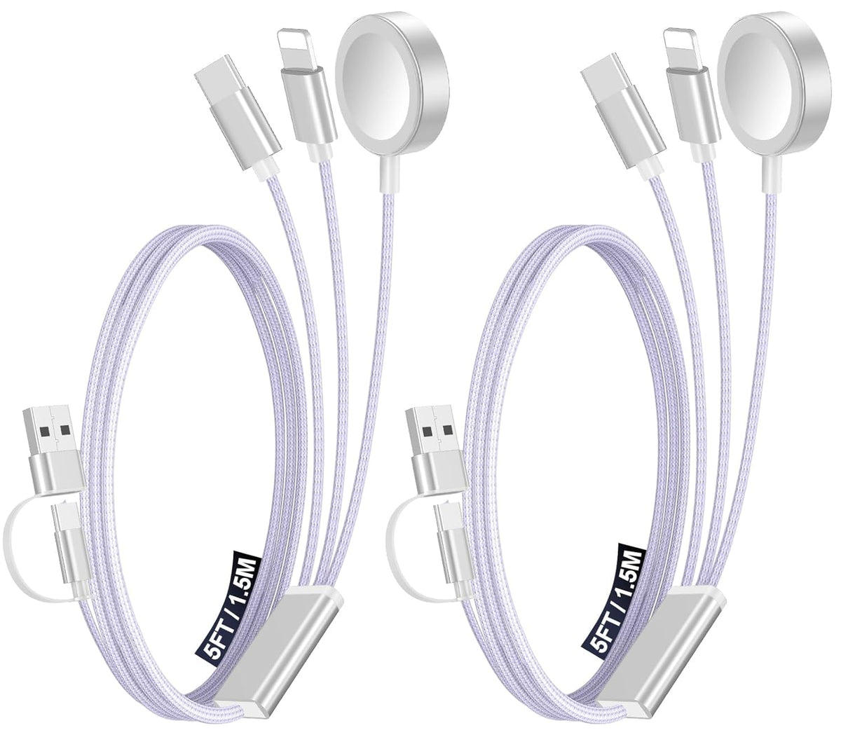 Travel Essentials for Apple Watch Charger,3-in-2 Multi Charging Cable