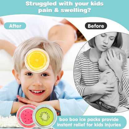 Hilph Kids Ice Packs for Boo Boos - FSA Eligible HSA, 3 Pack Gel Ice Packs for Toddlers & Children Injuries Reusable, Soft Small Hot & Cold Pack for Bumps, Bruises, Fever, Get Well Gifts