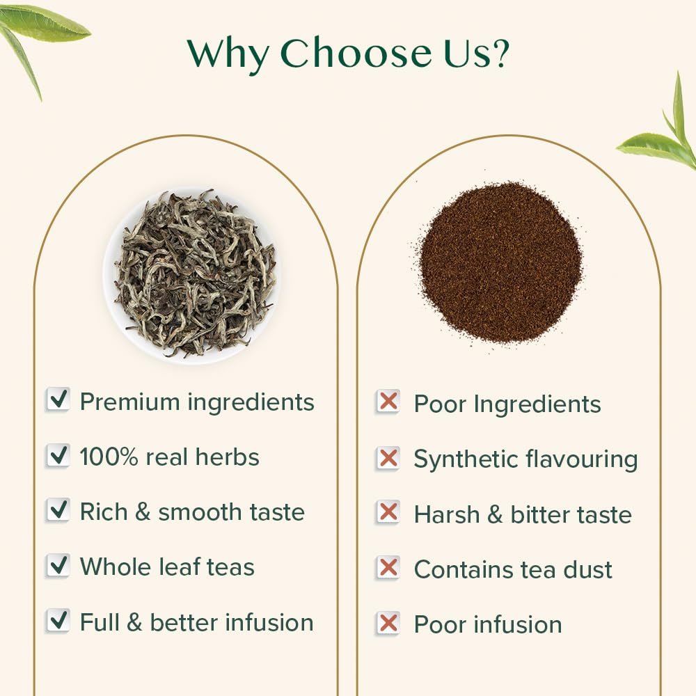 VAHDAM Imperial White Tea Leaves (1.76oz|25+ cups) Grown in Himalayas