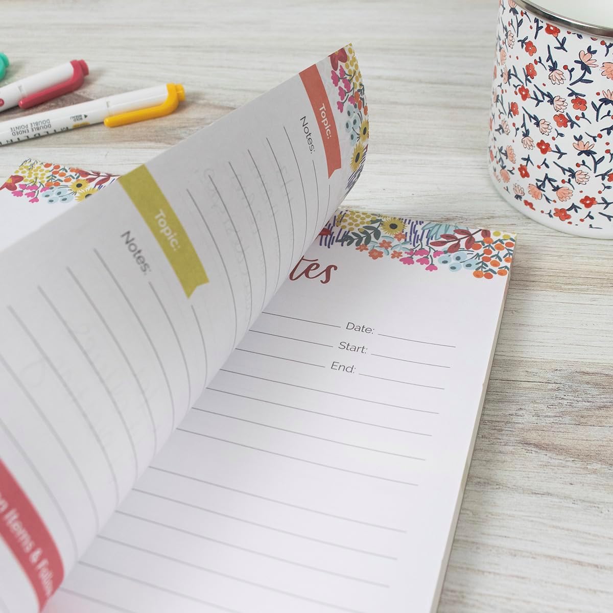 bloom daily planners Horizontal Weekly To Do List Notepad with 60 Undated Sheets - Weekly Desk Planner or Chore Pad with Priorities & Habit Tracker - 8.5” x 11” - Pastel