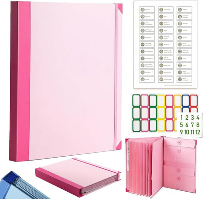 The Life Book Document Organizer - Binder for Important Documents, The Folio in Case I Die Binder, Family Emergency Planner, End of Lifeorganizer Paper File Folio Organizer with Labels(Blue)