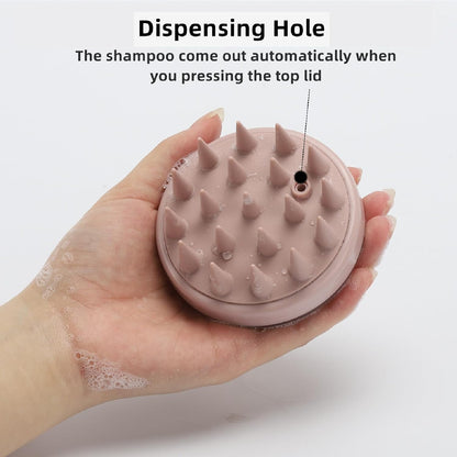 Hair Scalp Massager Shampoo Brush Hair Scrubber Washing Brush Silicone Scalp Exfoliator for Dandruff Removal- Beige