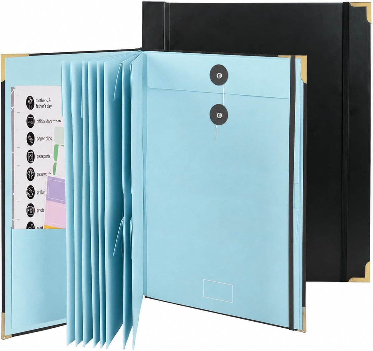 Document Organizer | in Case I Die Binder Organizer with Labels-Black+Pink